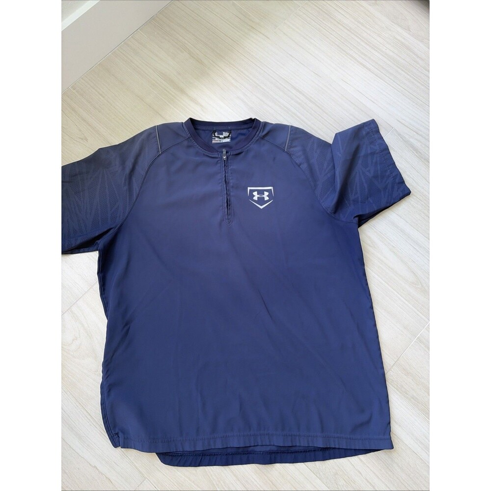 Under Armour Ultimate Cage Short Sleeve Windshirt Men Large Navy Blue Baseball